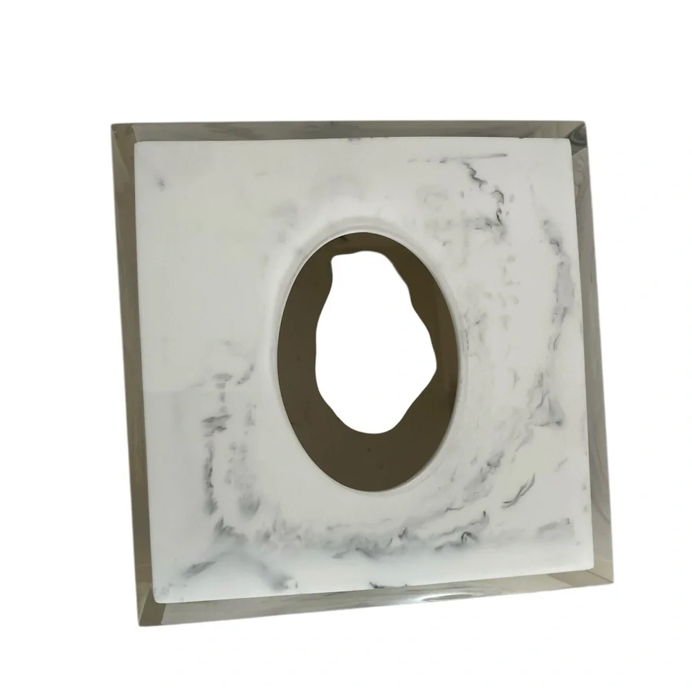 Kassatex Ducale Marble Resin Tissue Holder 5.33” x 5.33” x 5.71”